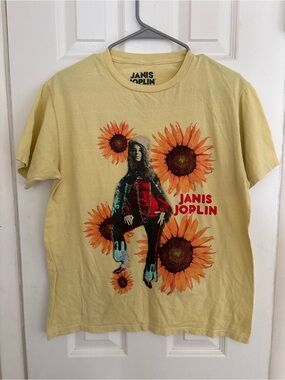 Janis Joplin Sunflower Graphic Tee - Yellow